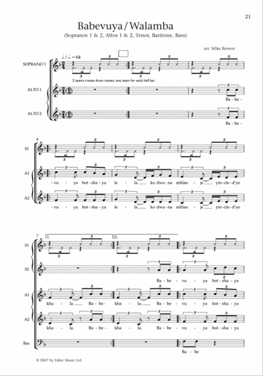Banuwa - 3 African Songs (SATB) SSAATTBB scores gallery preview page 4