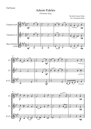 Adeste Fideles (Christmas Song) for Clarinet Trio