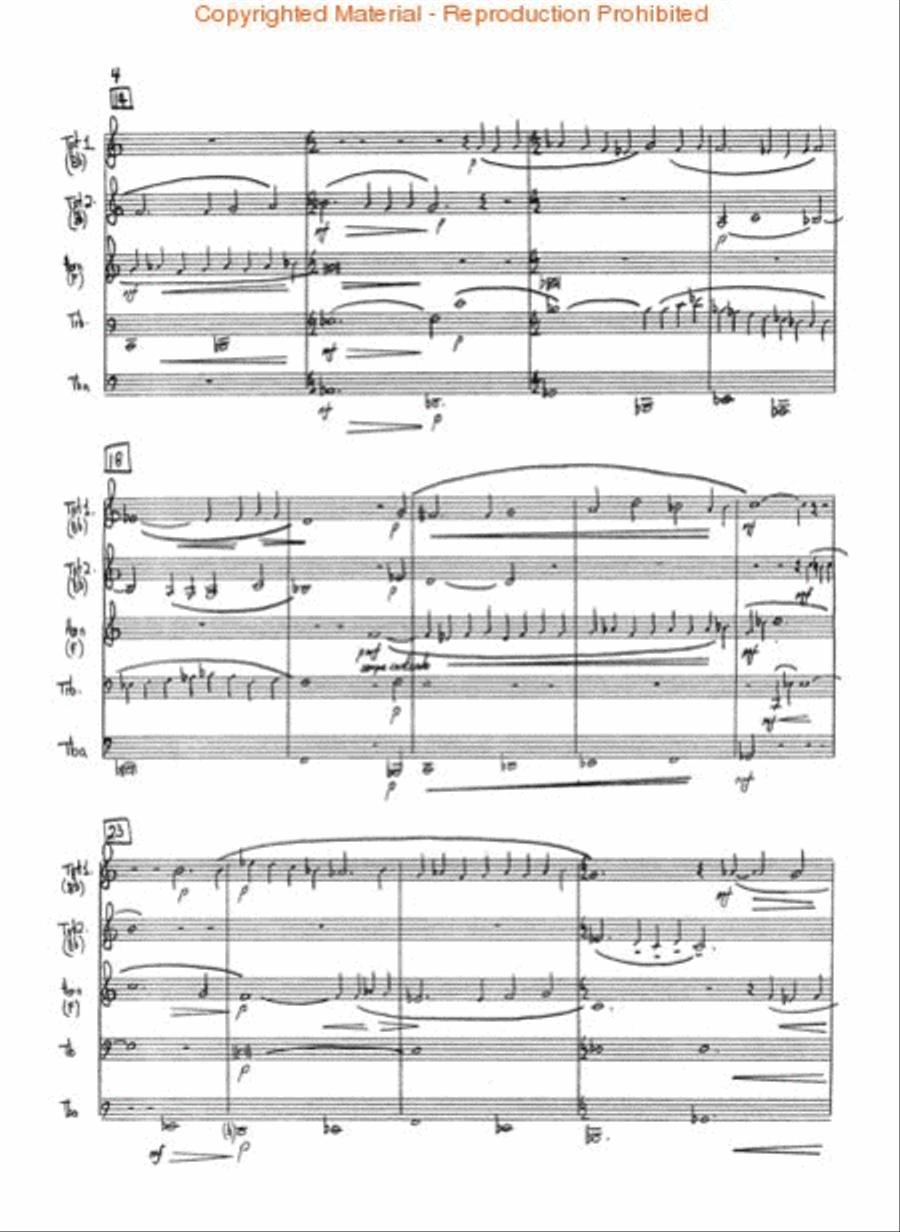 Adagio for Strings Brass Quintet scores gallery preview page 3