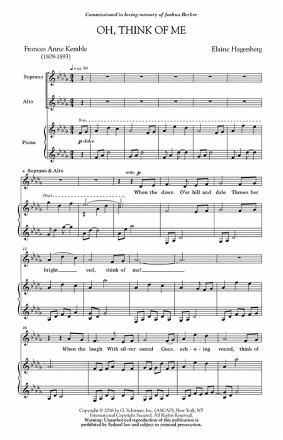 Oh, Think of Me SSA scores gallery preview page 2
