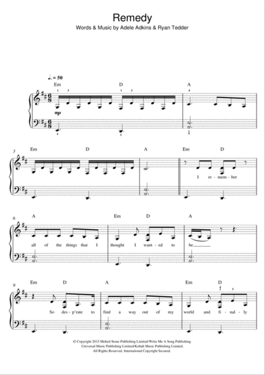 Remedy Piano scores gallery preview page 1