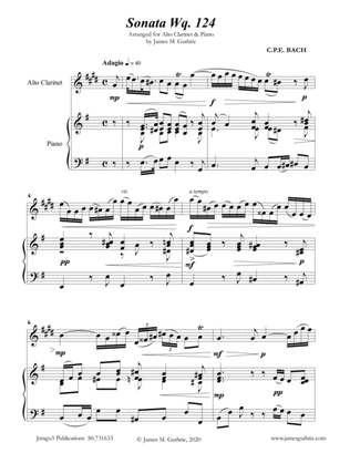 CPE BACH: Sonata in E Minor WQ124 for Alto Clarinet & Piano