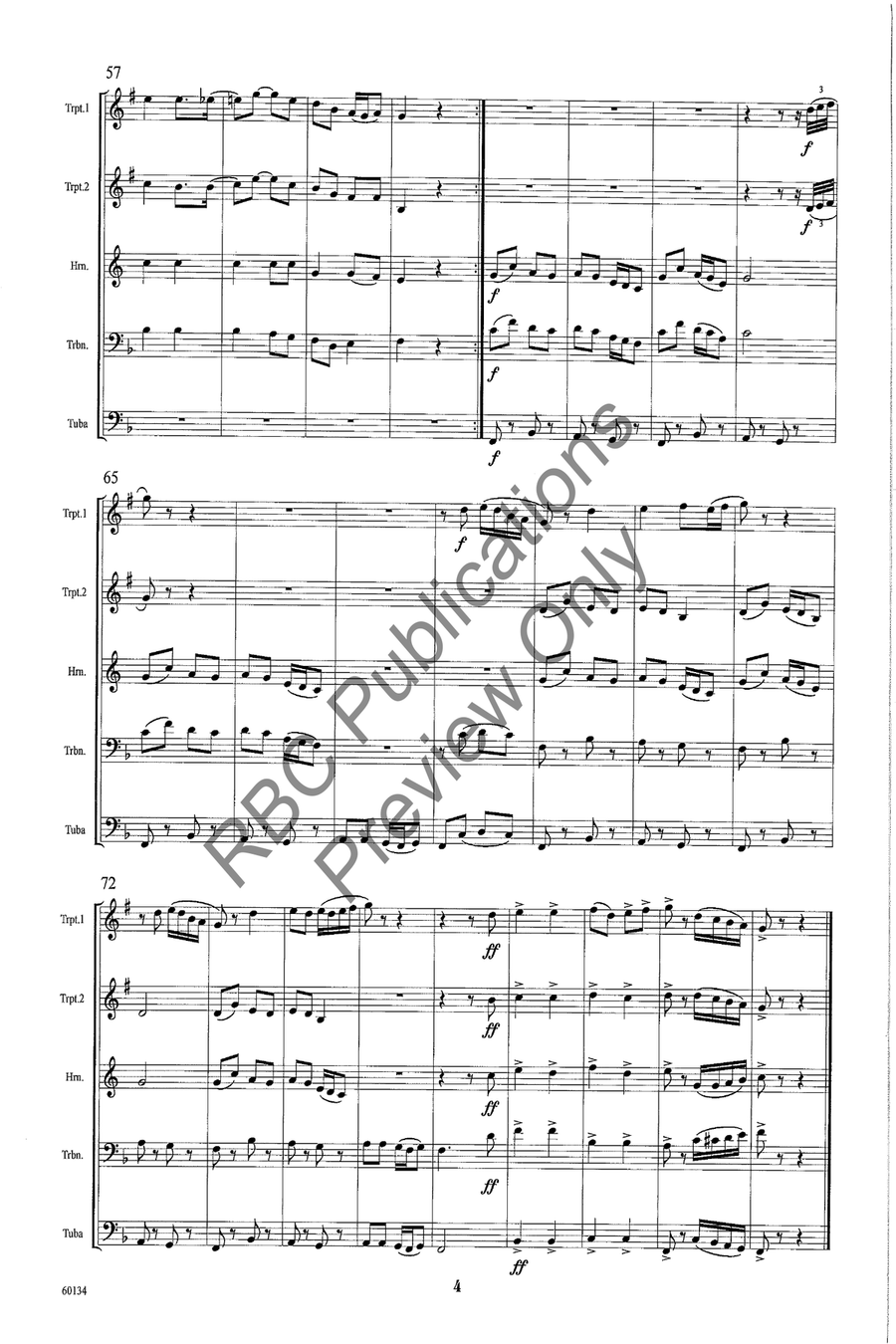 Folk Song For Brass Brass Quintet Choir scores gallery preview page 5