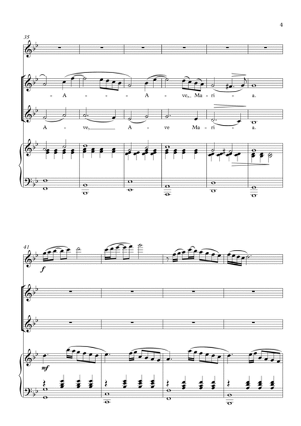 Ave Maria (Caccini) (Soprano, Alto, Flute, Piano) image number null