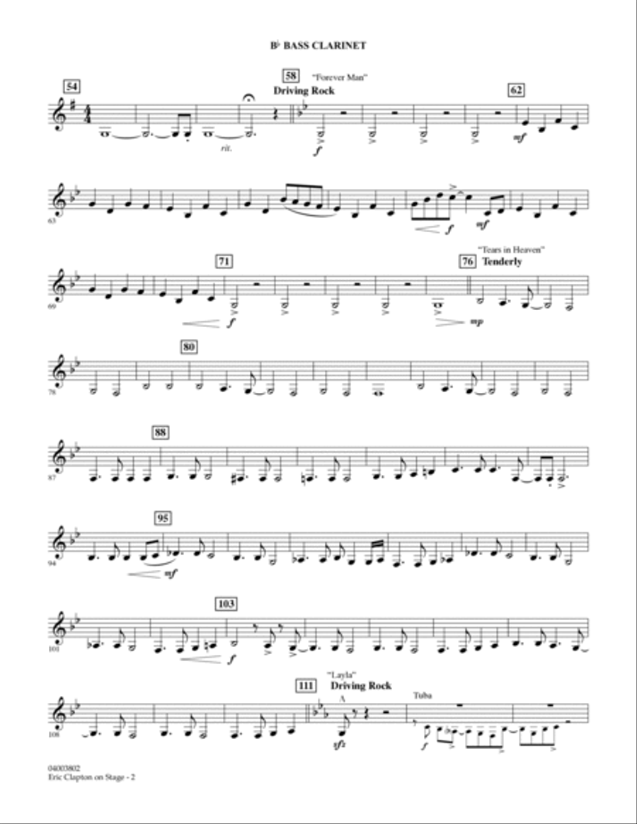 Eric Clapton on Stage - Bb Bass Clarinet Concert Band scores gallery preview page 2
