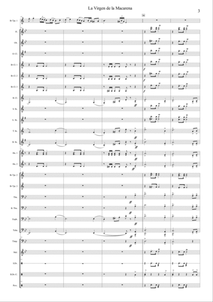 La Virgen De La Macarena Concert Band scores gallery preview page 5