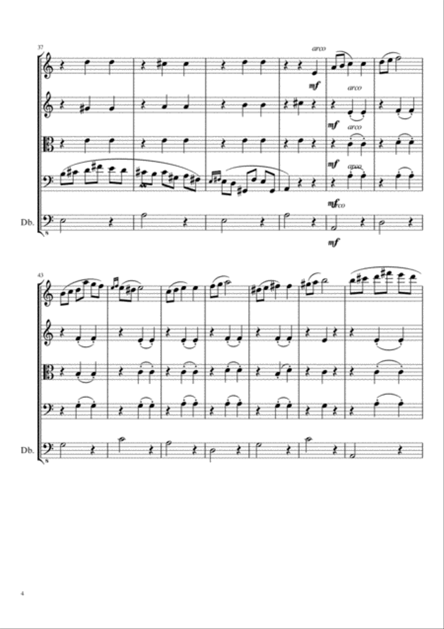 Waltz in A minor (Opus posthumous) for small string ensemble String Orchestra scores gallery preview page 5