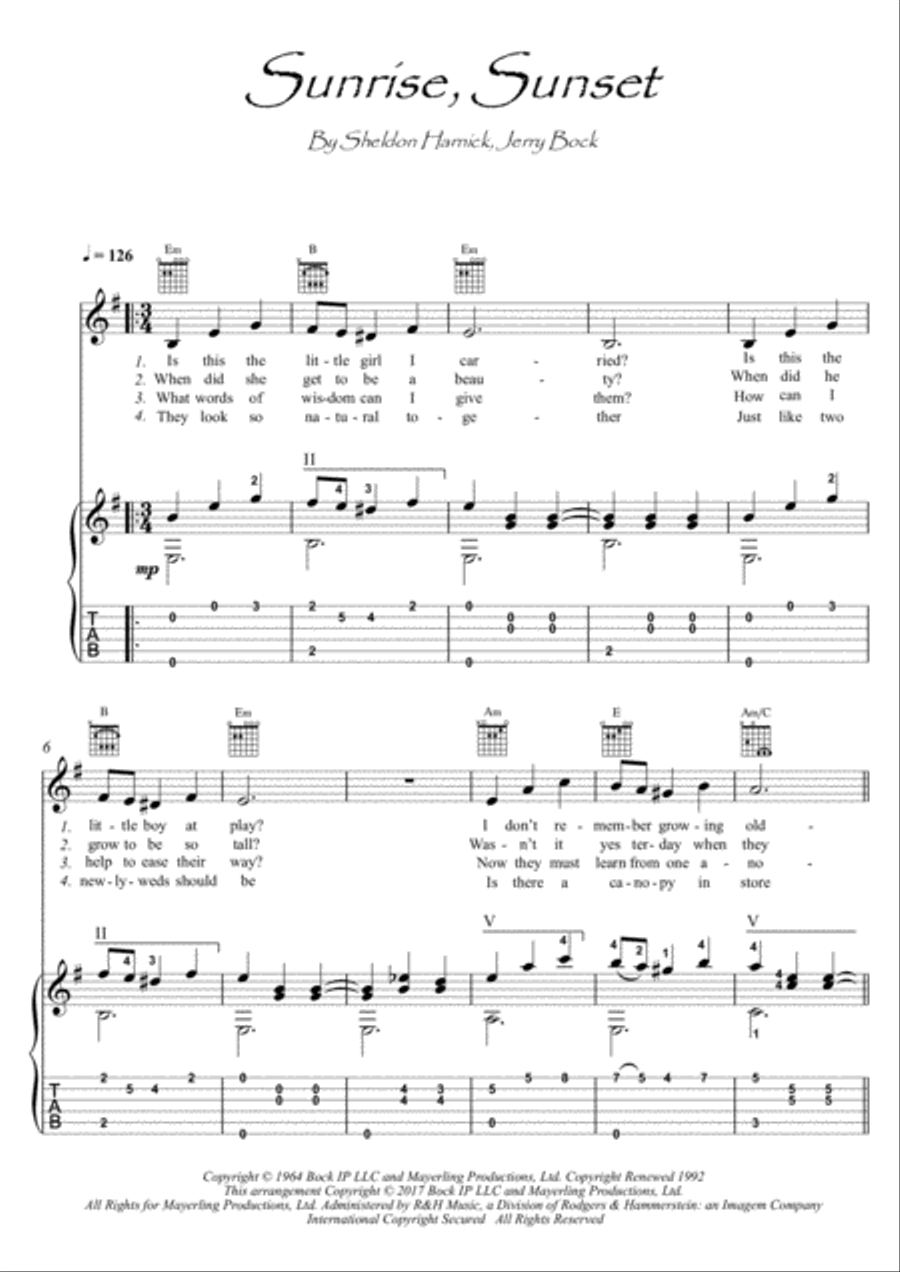 Sunrise, Sunset String Duet scores gallery preview page 1