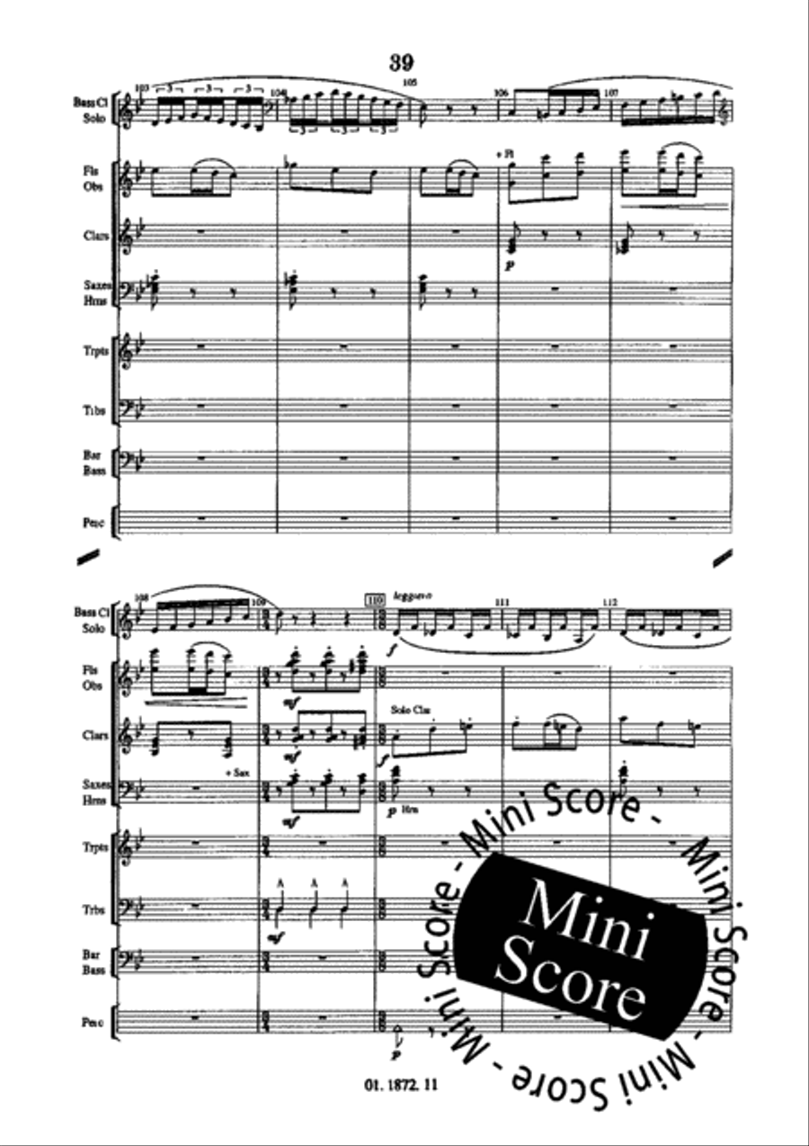 Concerto for Bass Clarinet and Band Concert Band scores gallery preview page 43