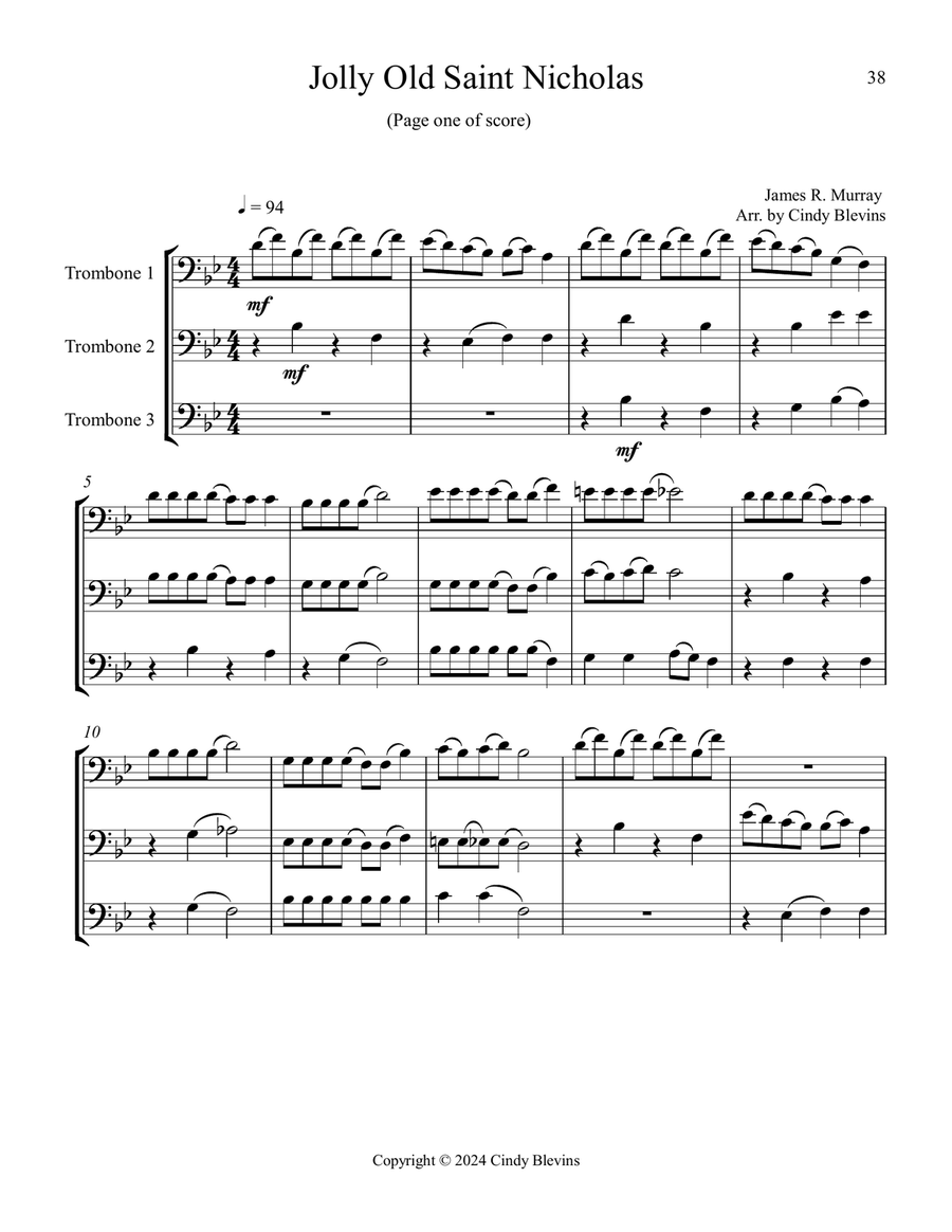 Trombone Trios for Christmas, Vol. III (12 Arrangements) Trombone Trio scores gallery preview page 4