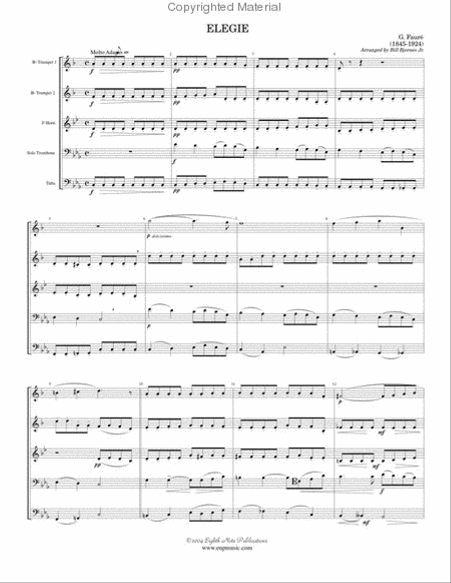 Elegie Brass Quintet scores gallery preview page 2