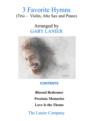 Book cover for 3 FAVORITE HYMNS (Trio - Violin, Alto Sax & Piano with Score/Parts)