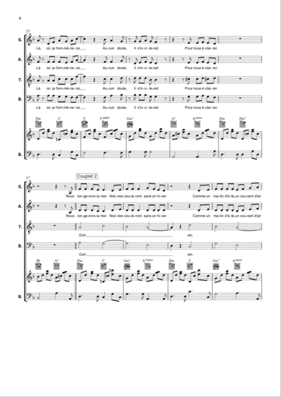 Là où je t'emmenerai 4-Part scores gallery preview page 4