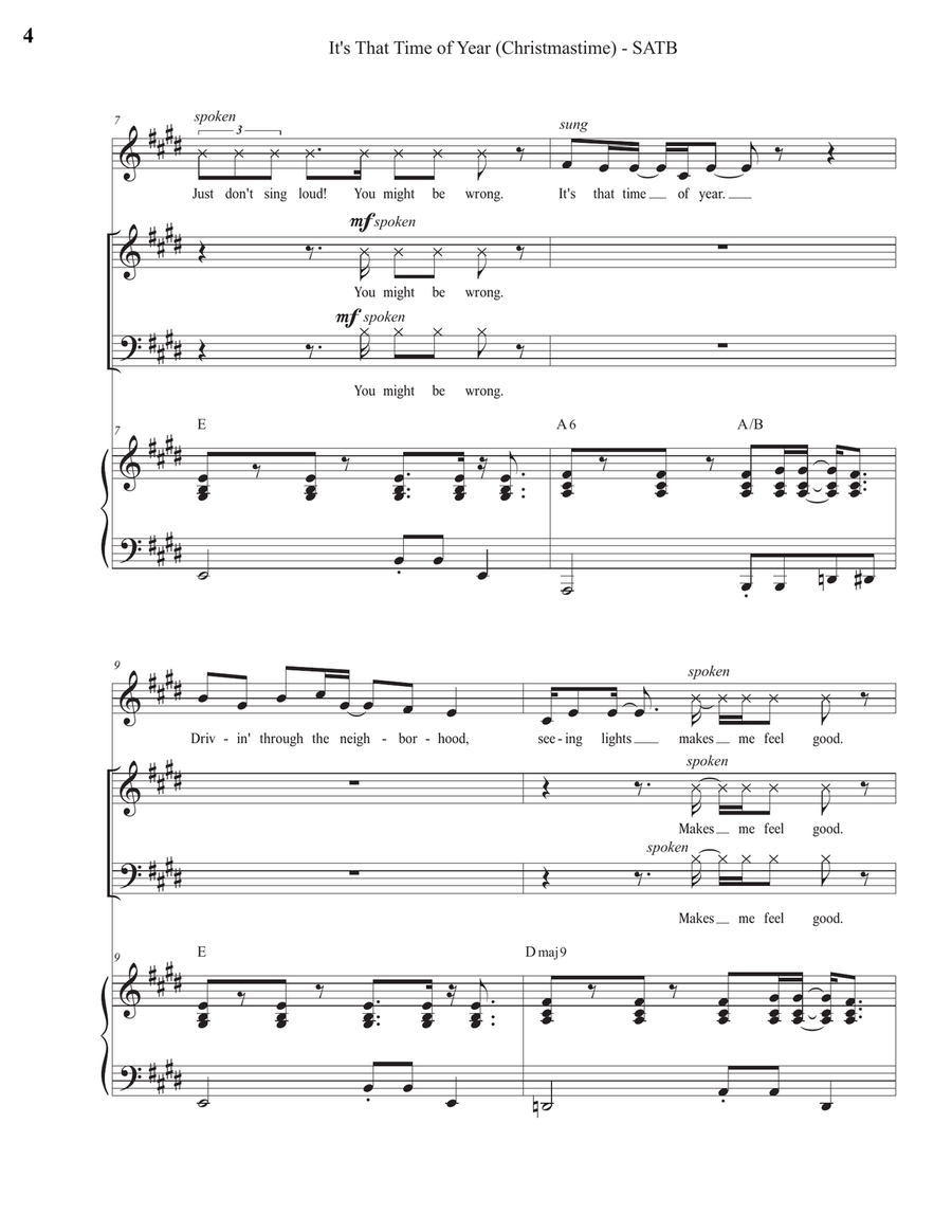 It's That Time of Year (Christmastime) (SATB) 4-Part scores gallery preview page 4