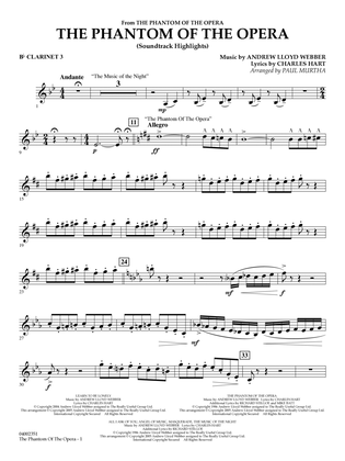 The Phantom Of The Opera (Soundtrack Highlights) (arr. Paul Murtha) - Bb Clarinet 3