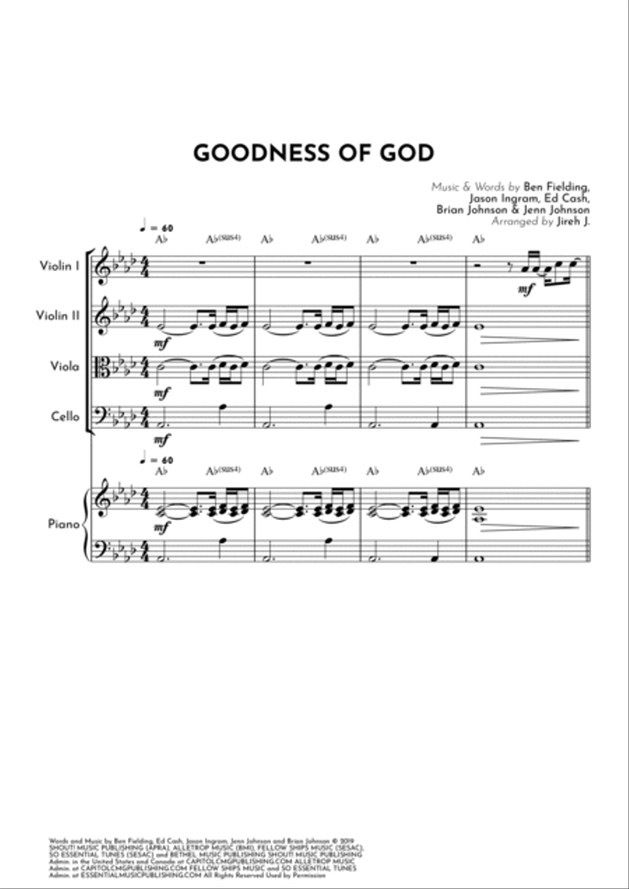 Goodness Of God Goodness Of God String Quartet scores gallery preview page 2