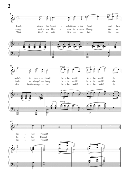 Schubert-Abschied von einem Freunde in d minor,for Vocal and Piano
