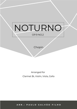 Book cover for NOTURNO OP.9 NO.2 - CHOPIN – CLARINET, VIOLIN, VIOLA & CELLO