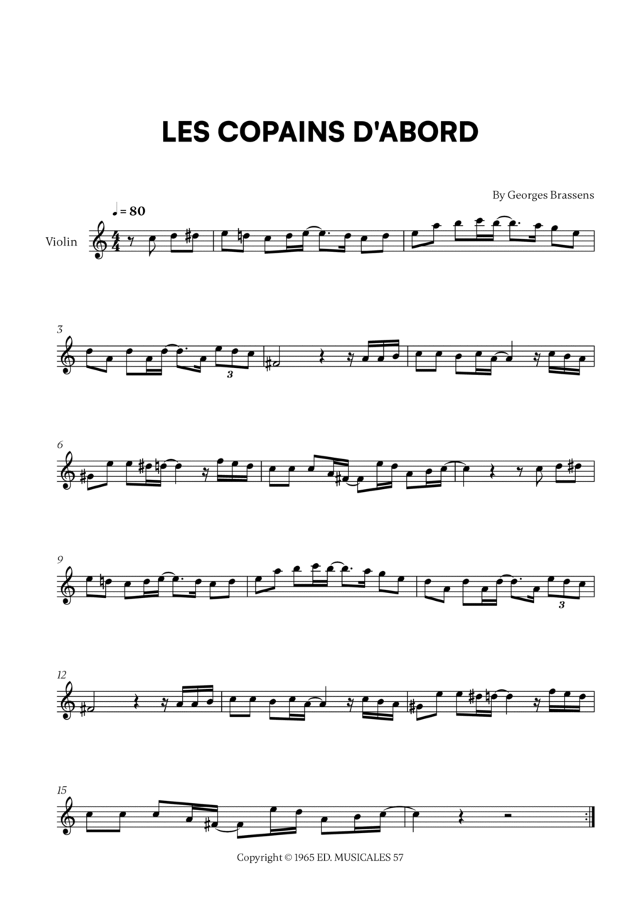 Les Copains D'abord Violin Solo scores gallery preview page 1