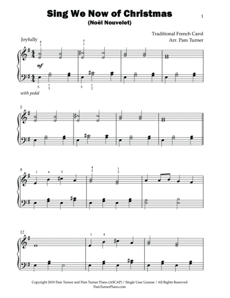 Sing We Now of Christmas (Early Intermediate Piano Solo) image number null