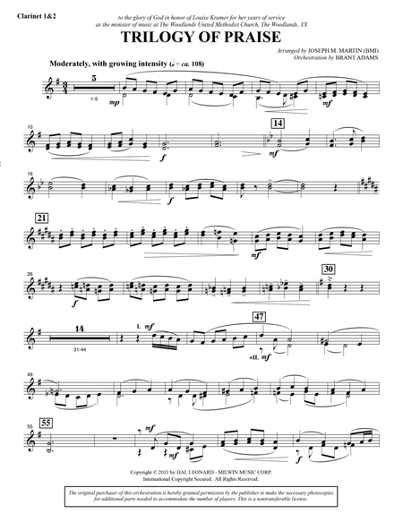 Trilogy Of Praise - Bb Clarinet 1,2