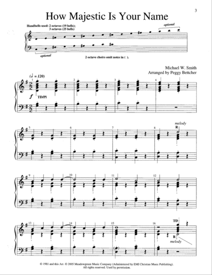 Easy to Ring Praise and Worship 3-Octaves scores gallery preview page 4