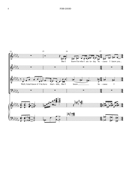 For Good - SATB and Piano image number null