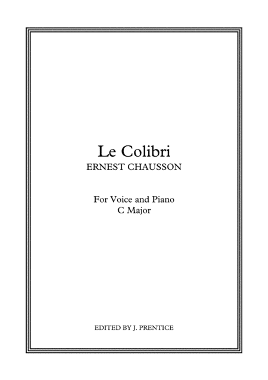 Le Colibri (C Major) Voice scores gallery preview page 1