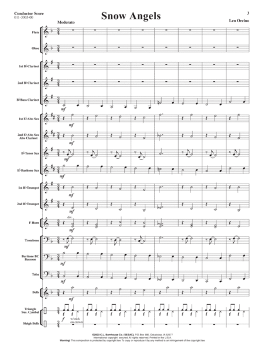 Snow Angels Concert Band scores gallery preview page 2