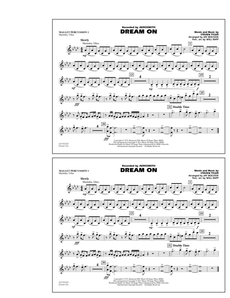 Dream On - Mallet Percussion 1