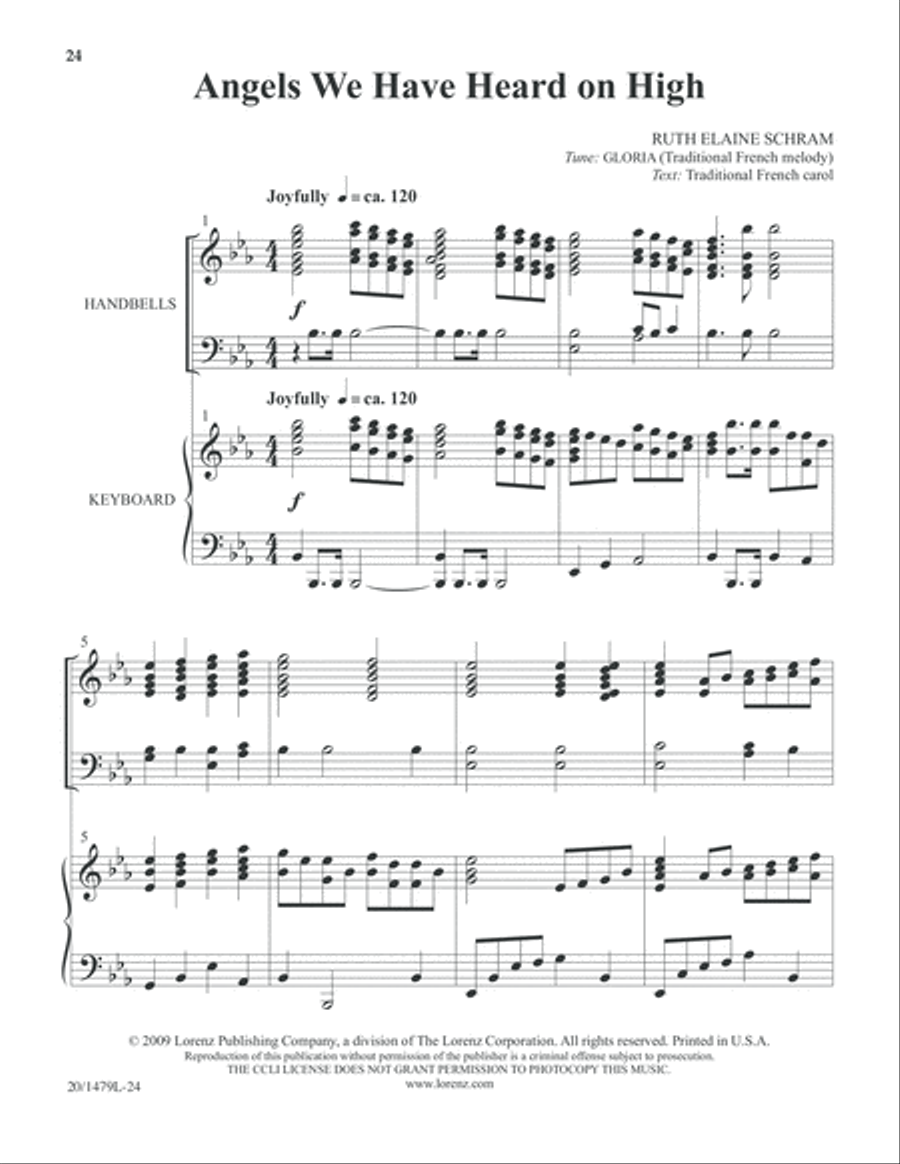 Christmas Carol Celebrations - Keyboard/Handbell Score 5-Octaves scores gallery preview page 25