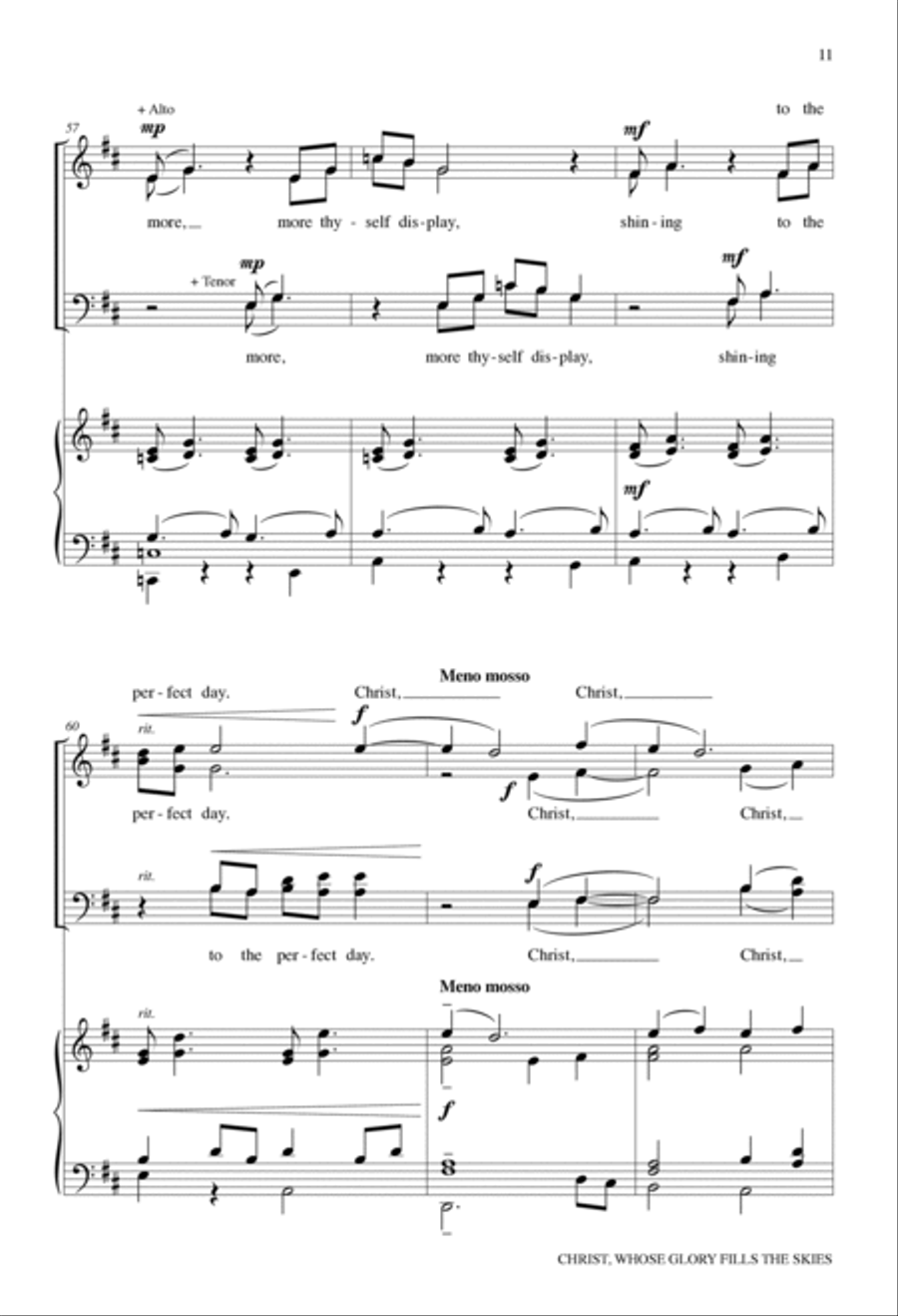 Christ, Whose Glory Fills the Skies 4-Part scores gallery preview page 6