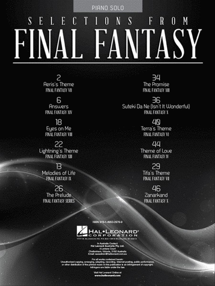 Selections from Final Fantasy Piano Solo scores gallery preview page 4