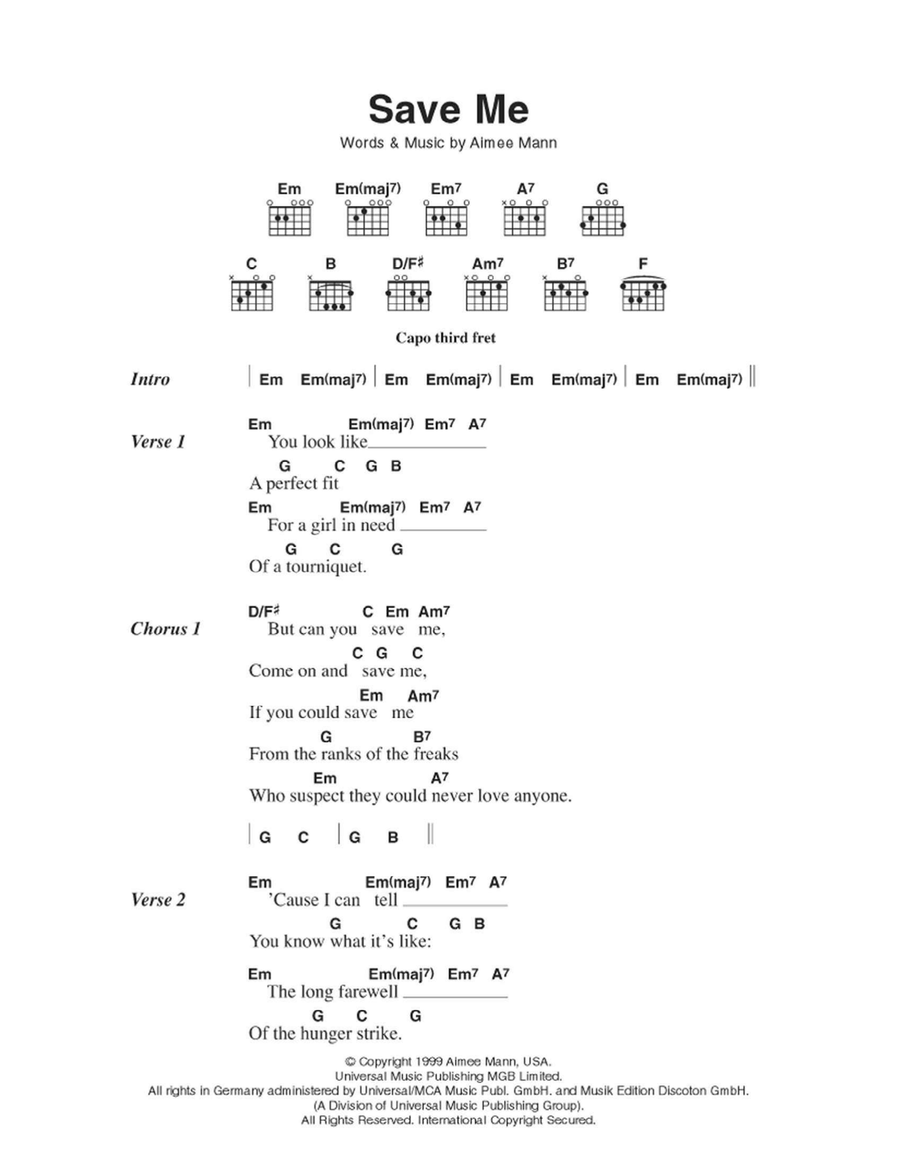 Save Me Easy Guitar scores gallery preview page 1