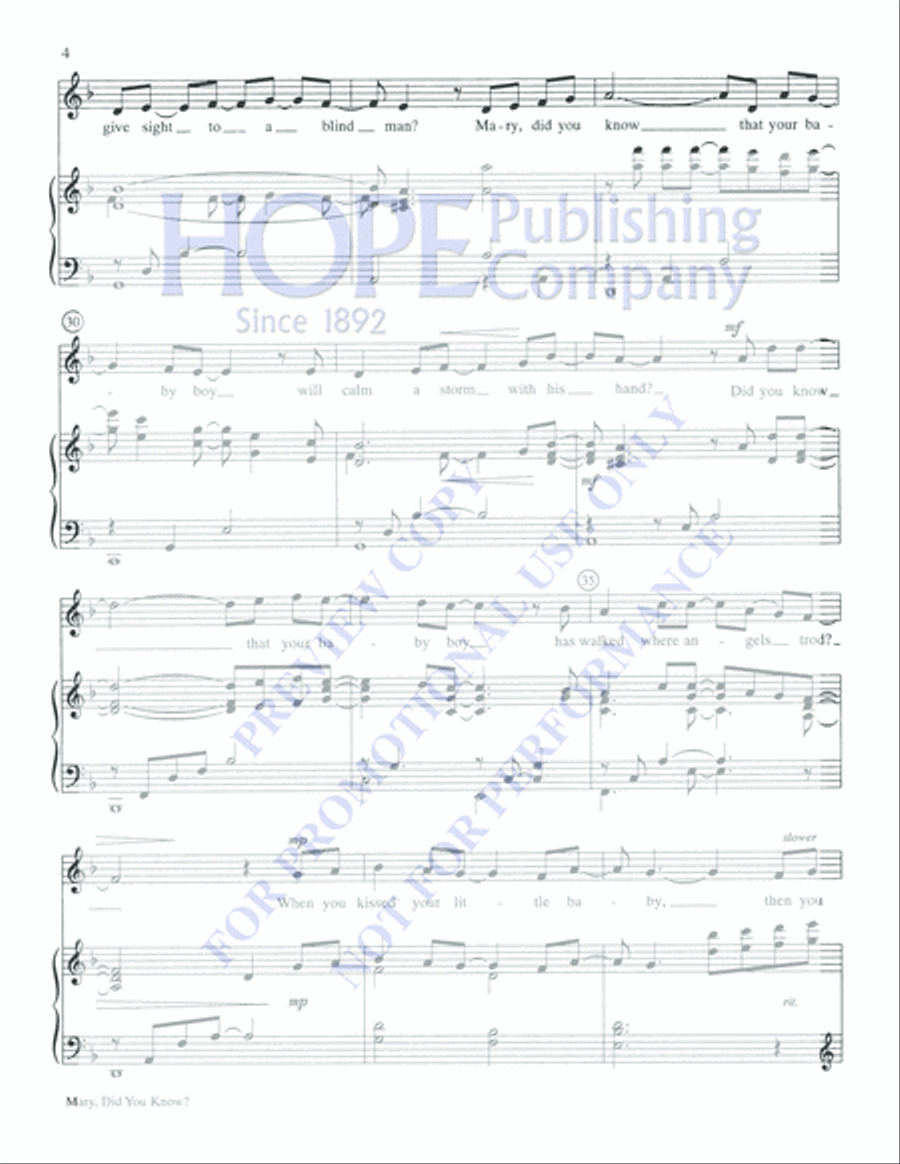 Mary, Did You Know? Solo 4-Part scores gallery preview page 4