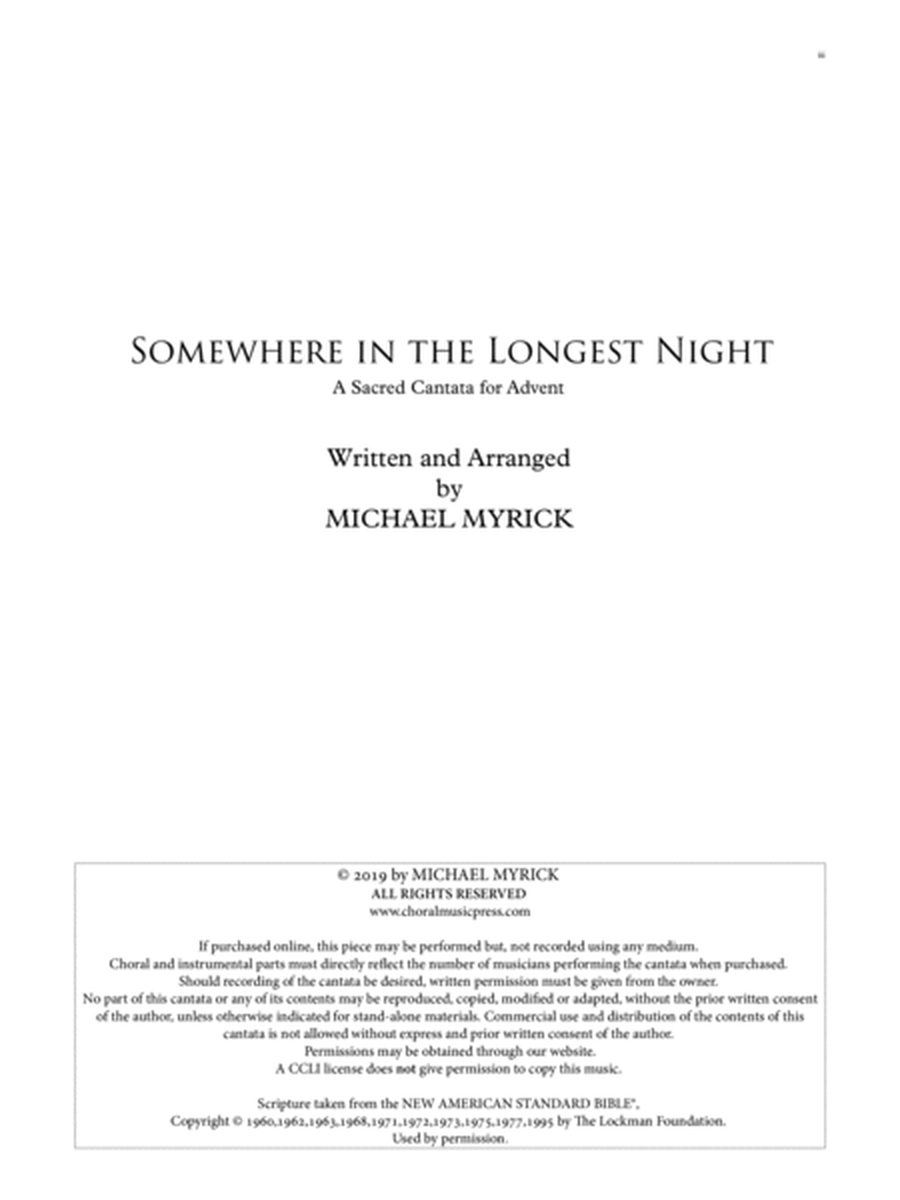 Somewhere in the Longest Night (ORCHESTRA SCORE)