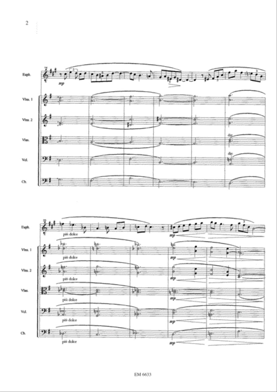 Romantic Waltz for Solo Euphonium and String Orchestra String Orchestra scores gallery preview page 3