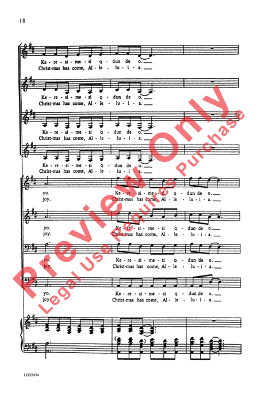 Keresimesi Qdun De O Keresimesi Qdun De O 4-Part scores gallery preview page 18