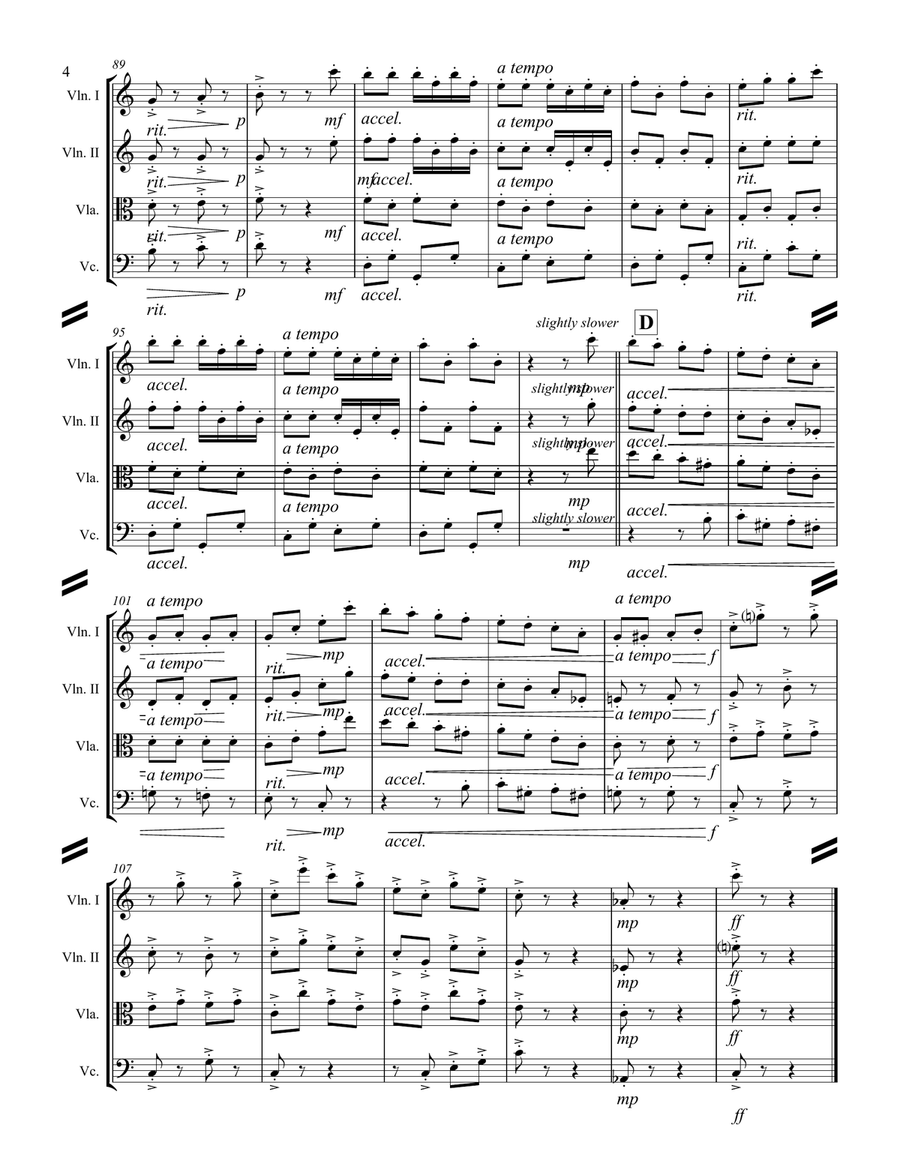 Strauss II – Pizzicato Polka (for String Quartet) String Quartet scores gallery preview page 5