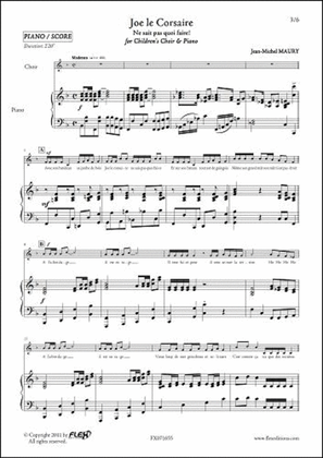 Joe Le Corsaire - Reduction Piano