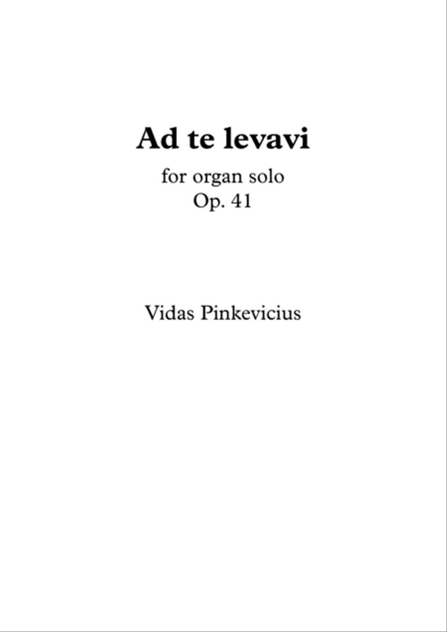 Ad te levavi, Op. 41 Organ Solo scores gallery preview page 1