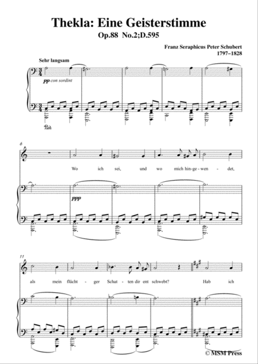Schubert-Thekla: Eine Geisterstimme(Thekla: A Spirit Voice),D.595,in a minor,for Voice&Piano Voice scores gallery preview page 3