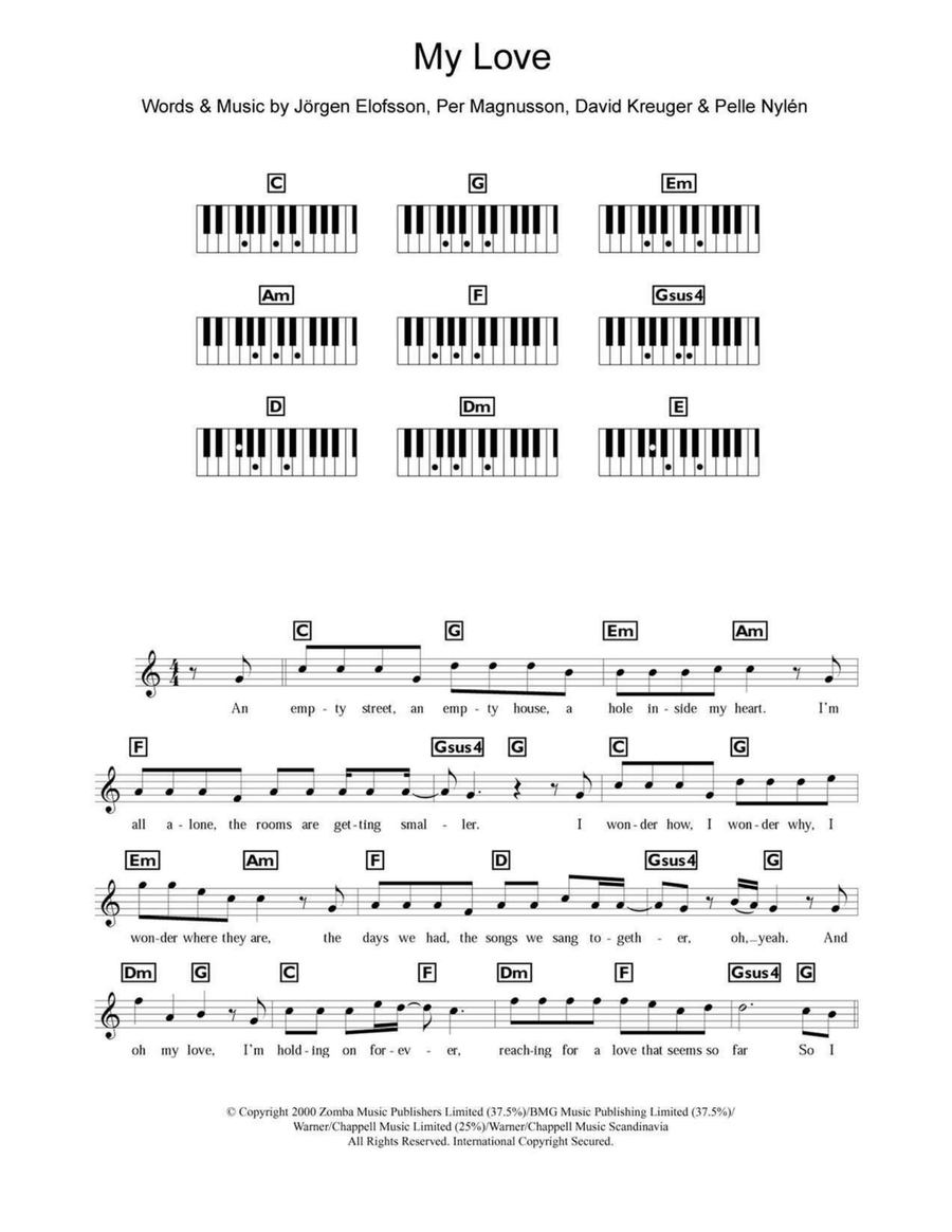 My Love Piano scores gallery preview page 1