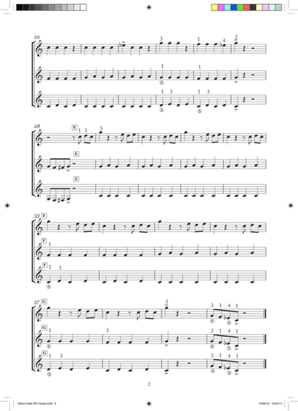 'Higgledy Piggledy Jazz' for classical guitar ensemble, book, notated image number null