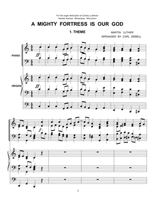 Book cover for A Mighty Fortress -- Organ/Piano Duet