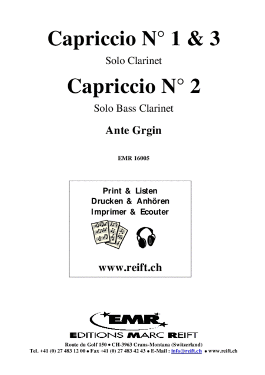Capriccio No. 1, 2 & 3 Bass Clarinet scores gallery preview page 2
