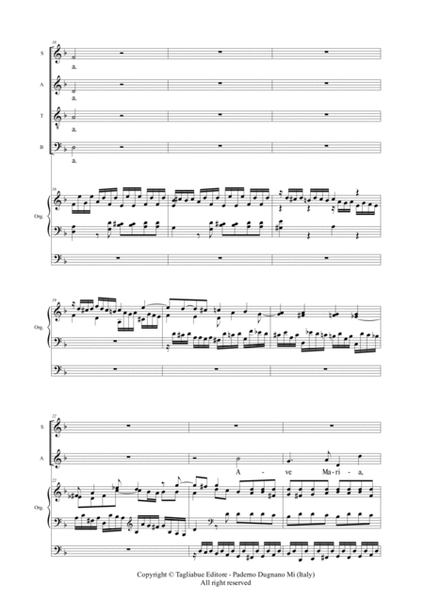 AVE MARIA - Tagliabue - Prayer for SATB Choir on Fugue in D Minor Bwv 565 by J.S.Bach image number null