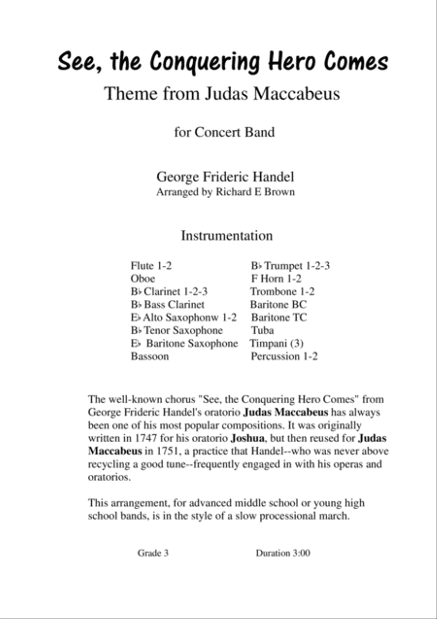 See, the Conquering Hero Comes Concert Band scores gallery preview page 2