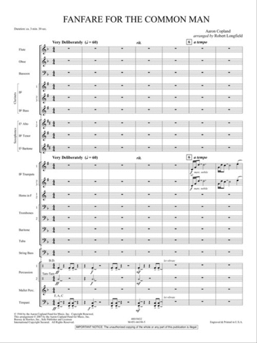 Fanfare for the Common Man Concert Band scores gallery preview page 3