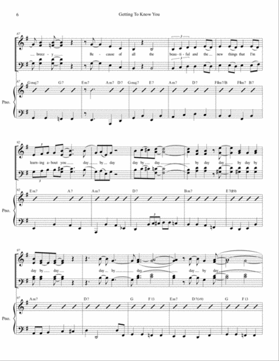 Getting To Know You 4-Part scores gallery preview page 6